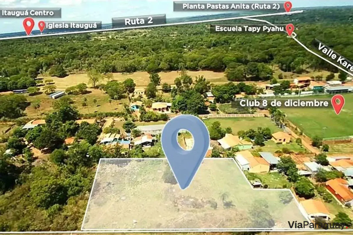 Terreno en venta en Itauguá, Valle Karé - 2.291 m²