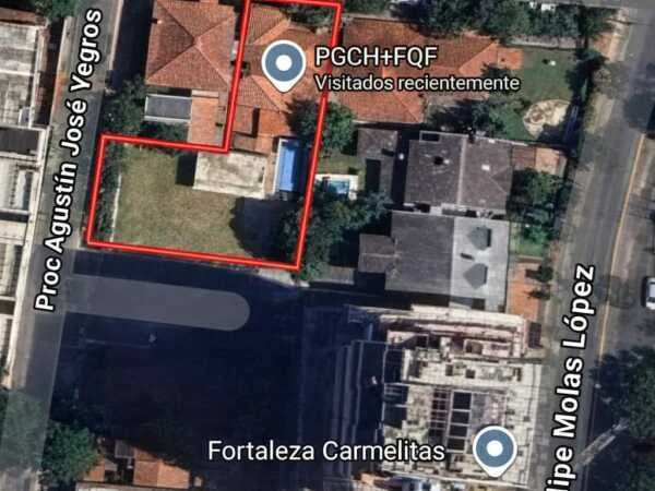 Terreno en venta en Las Carmelitas, Asunción – 1.034 m²