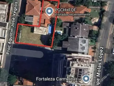 Terreno en venta en Las Carmelitas, Asunción – 1.034 m²