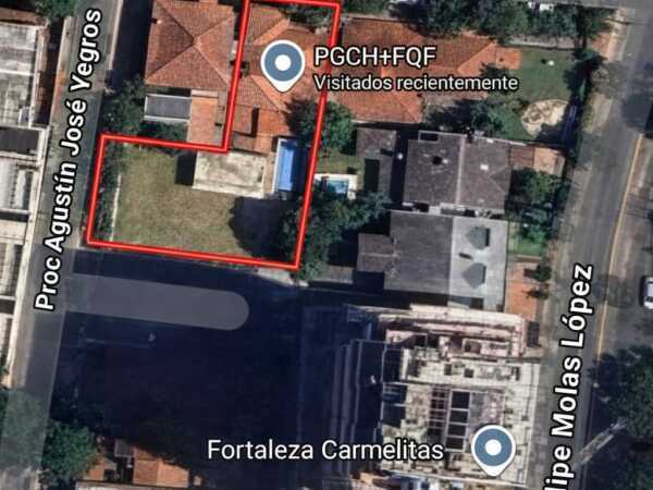 Terreno en venta en Las Carmelitas, Asunción – 1.034 m²