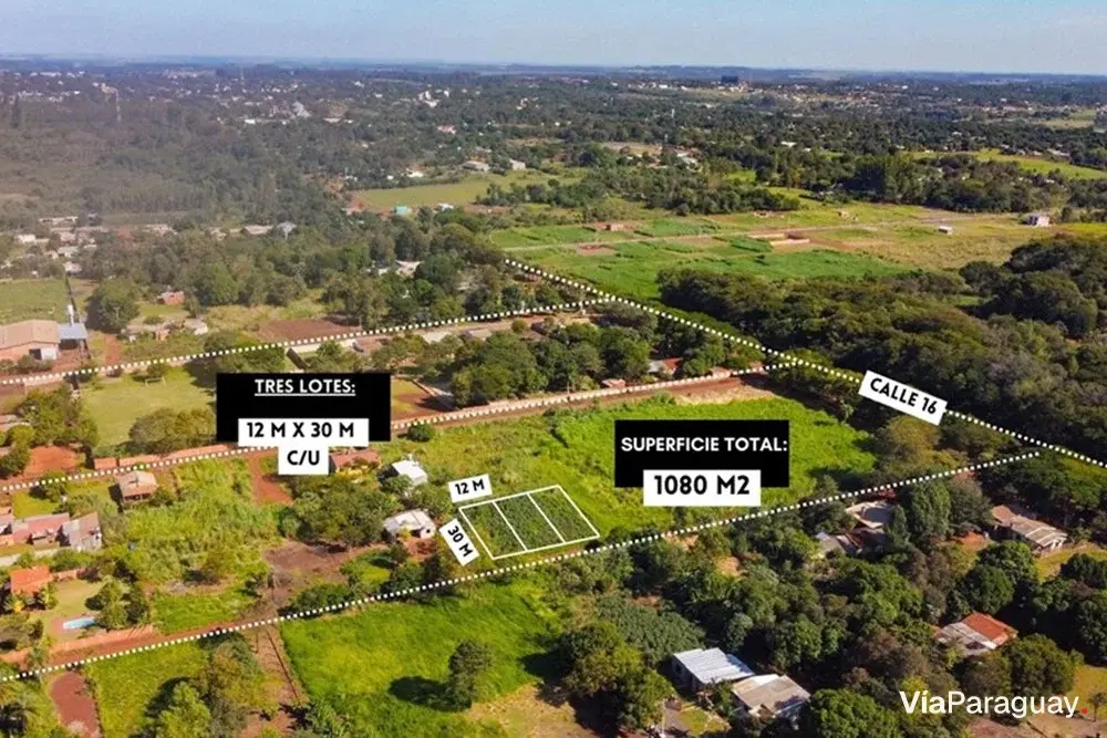 Land for sale in Minga Guazú, km 16 Acaray side