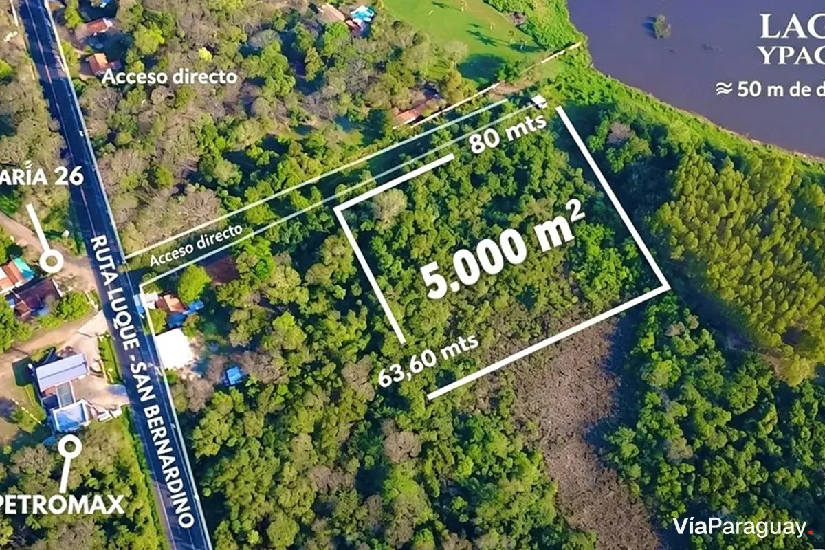 Terreno en venta en San Bernardino con salida al lago