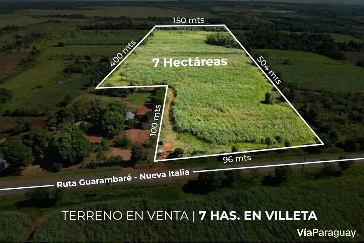 Land for sale in Villeta on Guarambaré - Nueva Italia Route