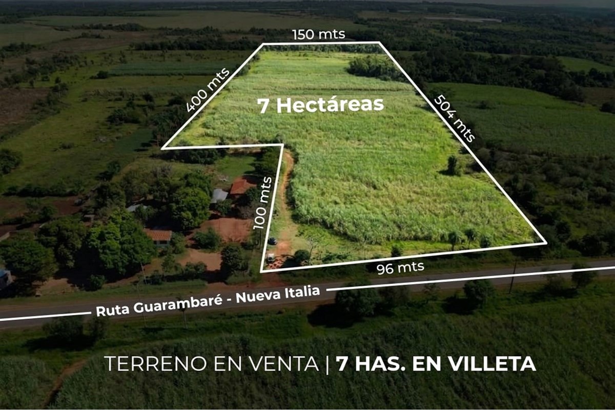 Terreno en venta en Villeta sobre Ruta Guarambaré - Nueva Italia