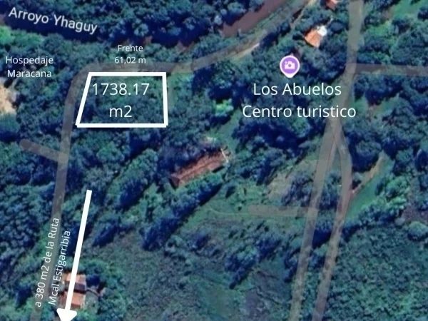 Terreno à venda à beira do rio Yhaguy em Itacurubí de la Cordillera