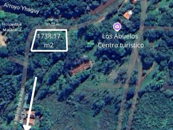 Terreno à venda à beira do rio Yhaguy em Itacurubí de la Cordillera