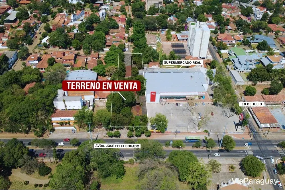 Terreno FM2 en venta sobre Avda. Félix Bogado, 1.380 m²