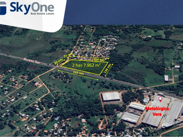 Terreno industrial en venta en Ypané – 2,7 hectáreas sobre Ruta Acceso Sur