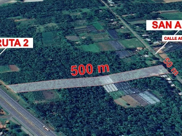 Terreno sobre ruta en venta, Coronel Oviedo, Caaguazú
