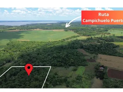Campo com costa de rio à venda em Cambyretá, Itapúa 3