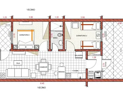 Casa com 2 quartos para alugar em Luque com cozinha equipada e quintais 4