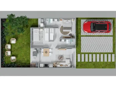 Casa à venda no Barrio Cerrado Vida Alegre, Limpio 3