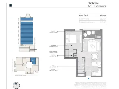 Departamento en venta de 1 dormitorio en Nostrum Trinidad 3
