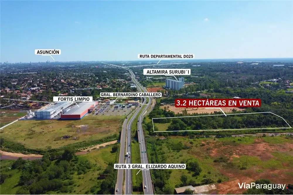 32,039 m² land for sale on Ruta Gral. Aquino, Mariano Roque Alonso