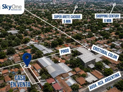 Terreno de 642 m² com três construções em Lambaré, Bairro Santa Lucía 3