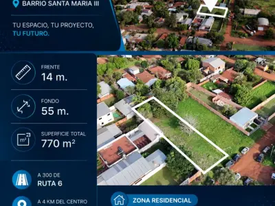 Terreno de 770 m² no Bairro Santa María, Encarnación 2
