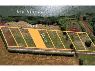Terreno en venta con frente al Río Acaray, Km 14 5