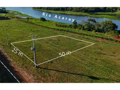 Land for sale of 996.75 m² with frontage on the Acaray River, Km 14 4
