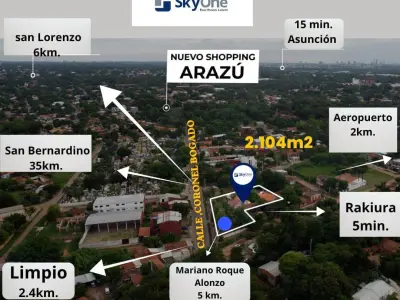 Terreno à venda em Loma Merlo, Luque: 2.104 m² com piscina e frente asfaltada 3