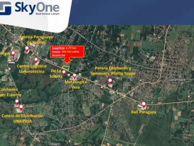 Terreno industrial en venta en Ypané – 2,7 hectáreas sobre Ruta Acceso Sur 2