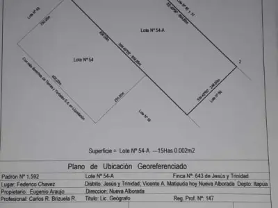 Terreno rural de 25 hectáreas en venta en Nueva Alborada, Itapúa 2