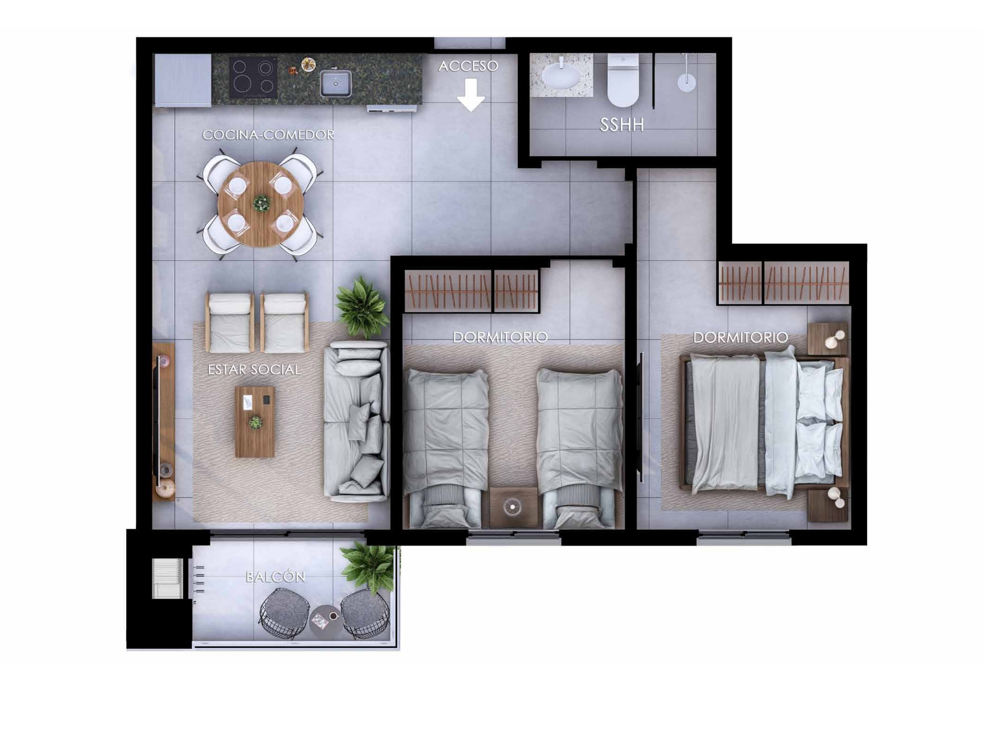 bed 58 m²